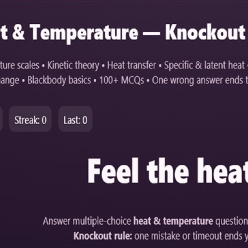 Physics: Heat Temperatuie Quiz