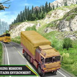 US Army Uphill Offroad Mountain Truck Game 3D