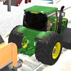 Chained Tractor Towing Train