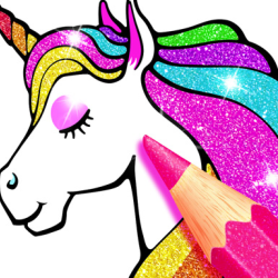 Unicorn Coloring Book Glitter